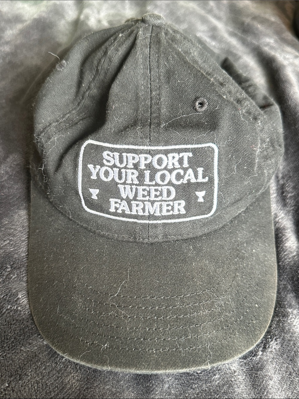 Emerald Black Cap with White Support Your Local Weed Farmer Patch